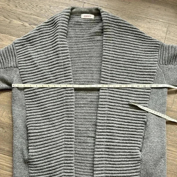 🔥Kontatto🔥 | Grey  chunky knit long cardigan sweater with wool and alpaca - Picture 5 of 12